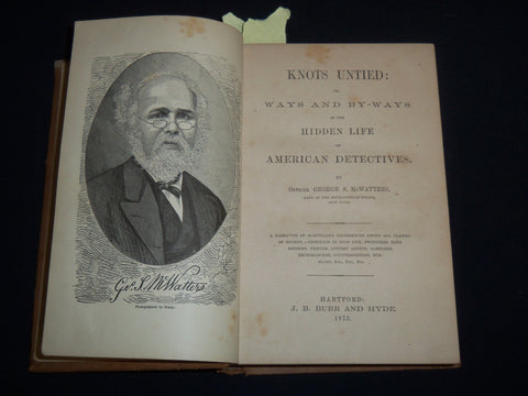 1872 KNOTS UNTIED HIDDEN LIFE OF AMERICAN DETECTIVES VOLUME -MCWATTERS- KD 5633A