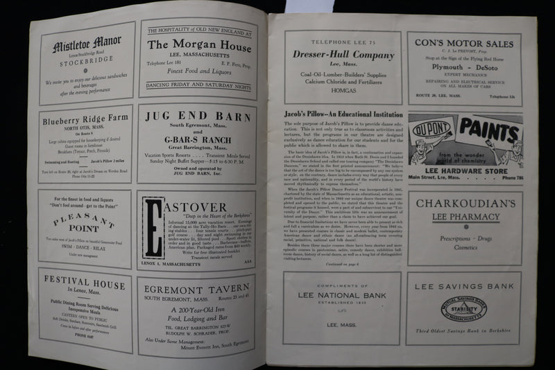 1951 JACOB'S PILLOW DANCE FESTIVAL PROGRAM - K 2261