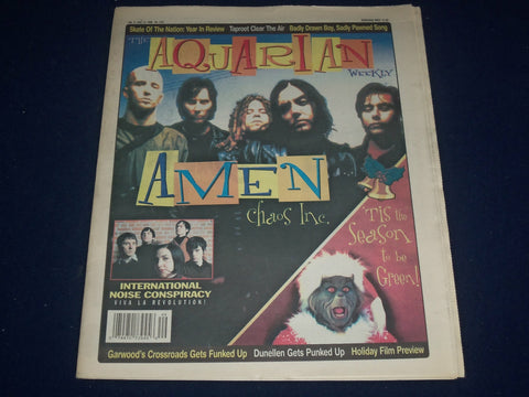2000 DECEMBER 6-13 AQUARIAN WEEKLY NEWSPAPER - AMEN CHAOS INC. COVER - J 1162