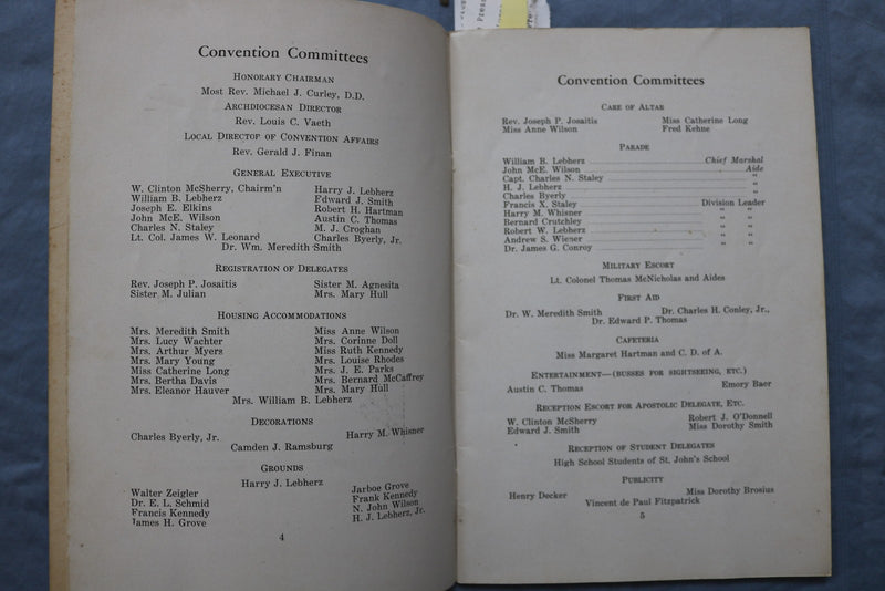 1937 CATHOLIC STUDENTS MISSION CONVENTION PROGRAM - AUTOGRAPHS - K 3119