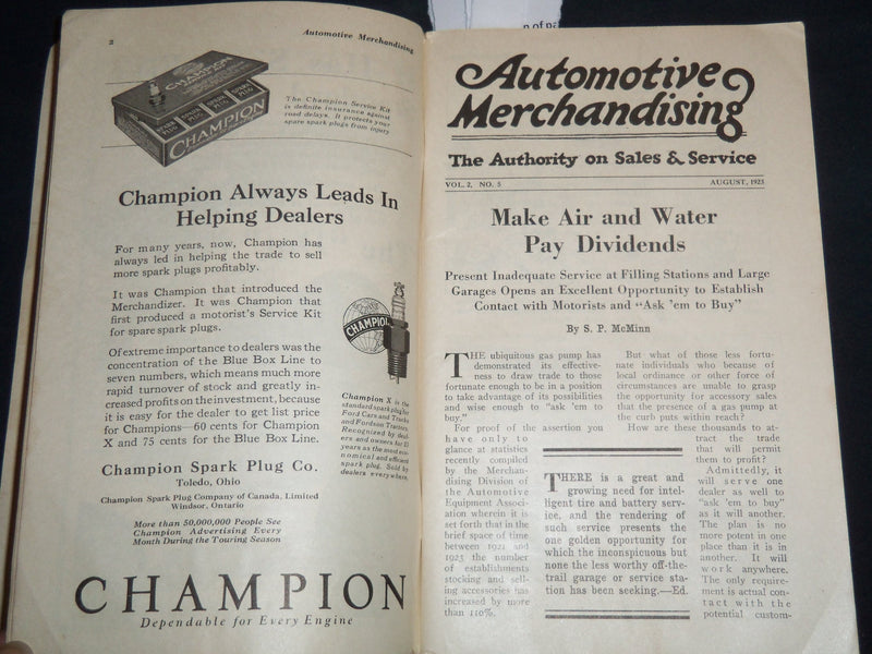 1923 AUGUST AUTOMOTIVE MERCHANDISING MAGAZINE - SALES & SERVICE - J 8599