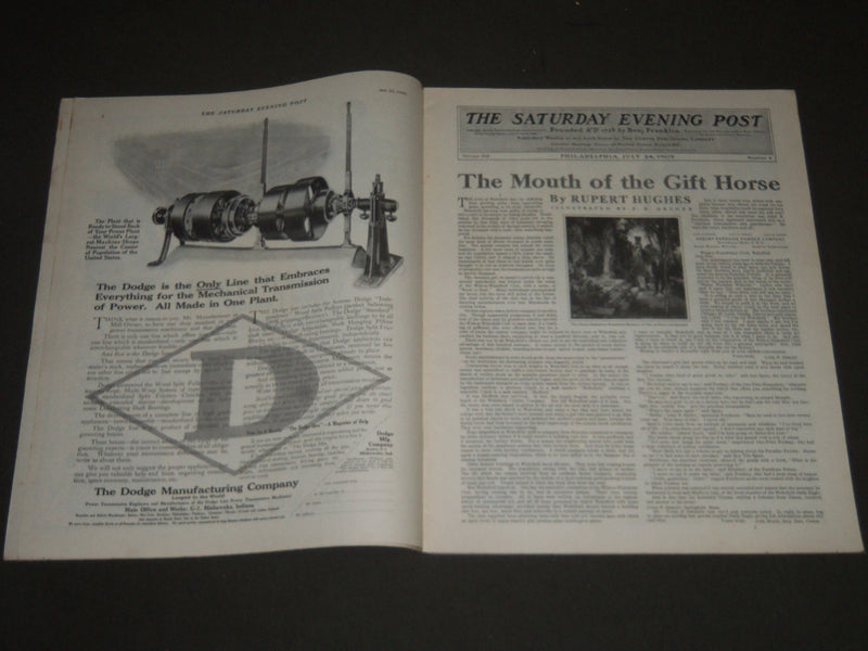 1909 JULY 24 THE SATURDAY EVENING POST MAGAZINE - HARRISON FISHER COVER - SP 948
