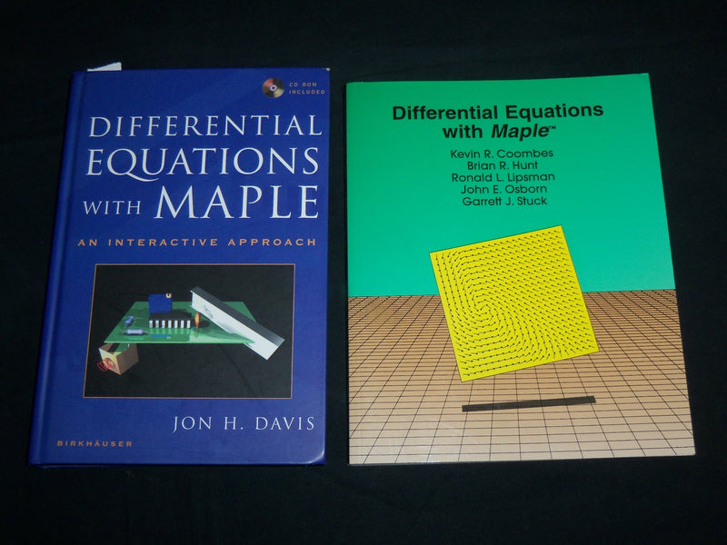 1996-2001 DIFFERENTIAL EQUATIONS WITH MAPLE BOOK LOT OF 2 - KD 6836