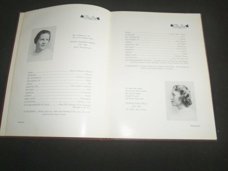 1938 THE IVY ST. MARY'S HALL YEARBOOK - BURLINGTON, NEW JERSEY - YB 2554