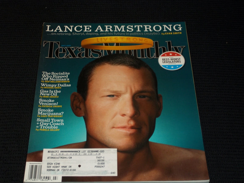 2005 JULY TEXAS MONTHLY MAGAZINE - LANCE ARMSTRONG FRONT COVER - E 7466