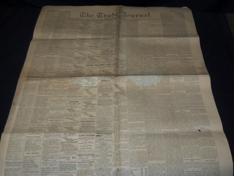 1855 OCTOBER 29 THE TRADE JOURNAL NEWSPAPER - WEBSTER - MURAT - NP 3879K
