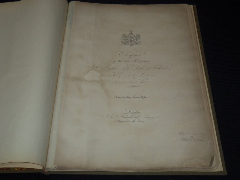 1852 OBSEQUIES OF DUKE OF WELLINGTON LONDON FOLIO W 7 ENGRAVED PLATES - Z 268