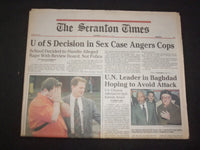 1998 FEB 21 THE SCRANTON TIMES NEWSPAPER - U OF S SEX CASE ANGERS COPS - NP 8387