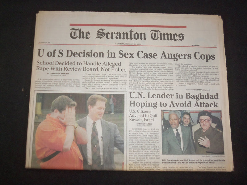 1998 FEB 21 THE SCRANTON TIMES NEWSPAPER - U OF S SEX CASE ANGERS COPS - NP 8387