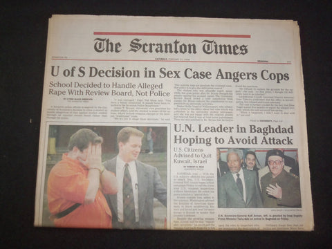 1998 FEB 21 THE SCRANTON TIMES NEWSPAPER - U OF S SEX CASE ANGERS COPS - NP 8387