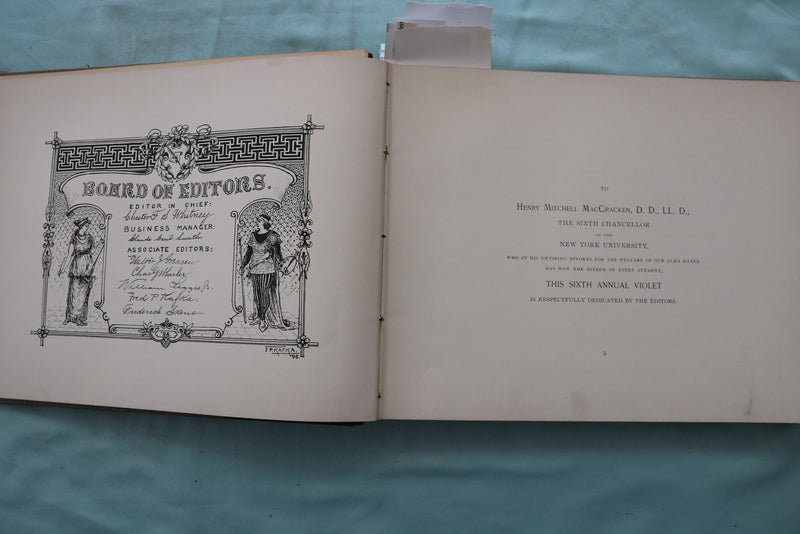 1896 THE VIOLET NEW YORK UNIVERSITY YEARBOOK - YB 3591