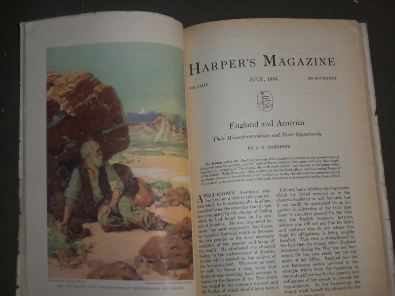 1924 HARPER'S MONTHLY MAGAZINE - LOT OF 8 - STORIES & ILLUSTRATIONS - WR 950B