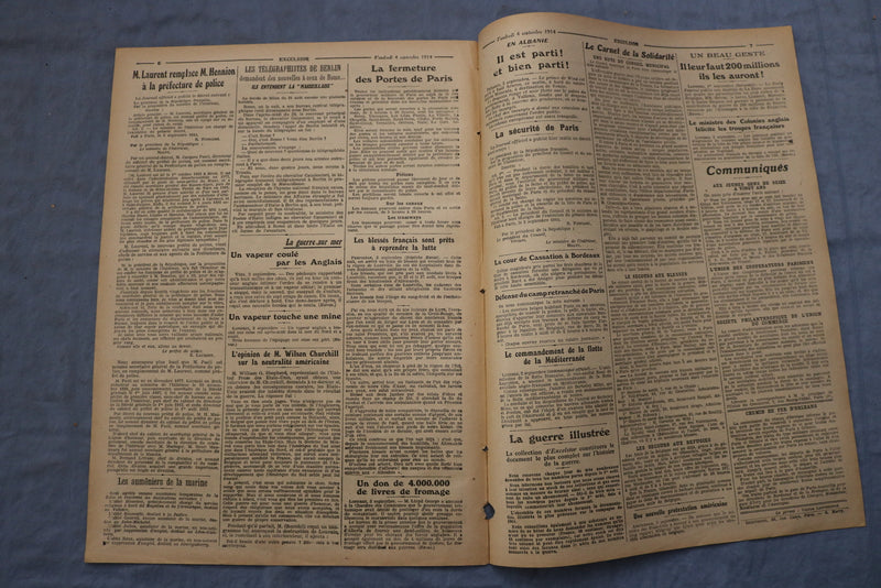 1914 SEPTEMBER 4 EXCELSIOR JOURNAL -LE NOUVEAU PAPE BENOIT XV - FRENCH - NP 8555