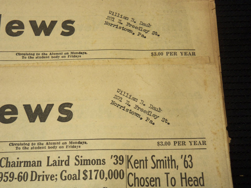 1959 HAVERFORD NEWS NEWSPAPER LOT OF 2 - PENNSYLVANIA - NP 8946