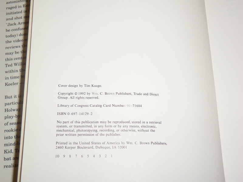 1992 THE LAST .400 HITTER - TED WILLIAMS BOOK BY JOHN HOLWAY - KD 7137