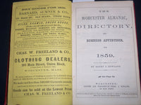 1859 WORCESTER ALMANAC DIRECTORY & BUSINESS ADVERTISER - FOLD OUT MAP - KD 5295G