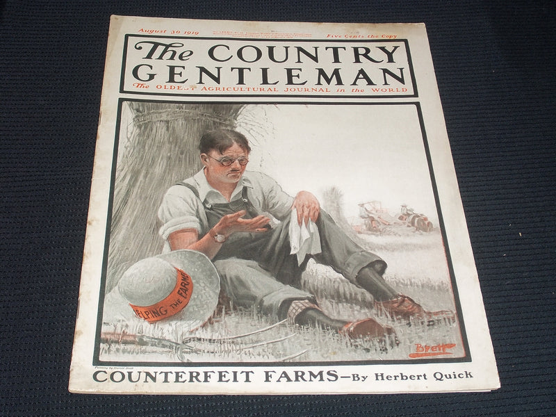 1919 AUGUST 30 THE COUNTRY GENTLEMAN MAGAZINE ILLUSTRATED COVER ART - E 2899