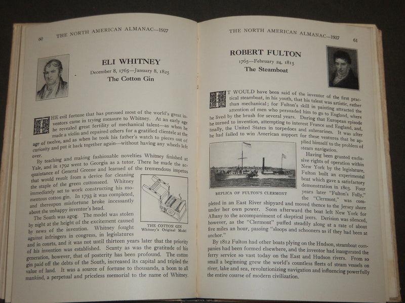 1927 THE NORTH AMERICAN ALMANAC BOOK - PHOTOS - NICE ADS - KD 5824