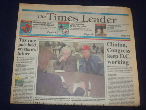 1996 JAN 27 WILKES-BARRE TIMES LEADER-CLINTON/CONGRESS KEEP D.C. WORKING-NP 8143