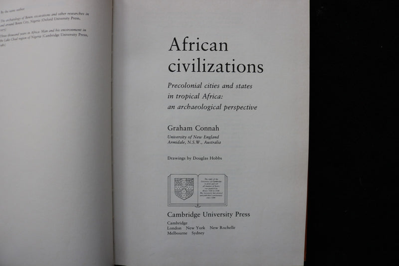 1987 AFRICAN CIVILIZATIONS HARDCOVER BOOK BY GRAHAM CONNAH - KD 9738