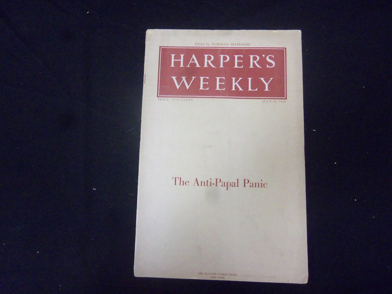 1914 JULY 18 HARPER'S WEEKLY MAGAZINE - NICE COVER & ILLUSTRATIONS - ST 2491