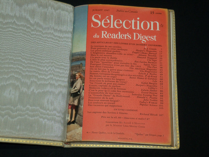 1947 SELECTION DU READER'S DIGEST FRENCH MAGAZINE LOT OF 2- HARD BOUND - KD 6402