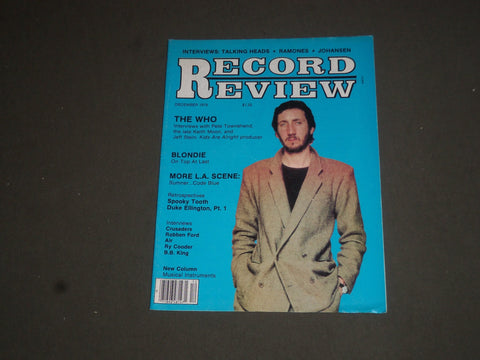 1979 DECEMBER RECORD REVIEW MAGAZINE - PETE TOWNSEND, THE WHO - SP 7792