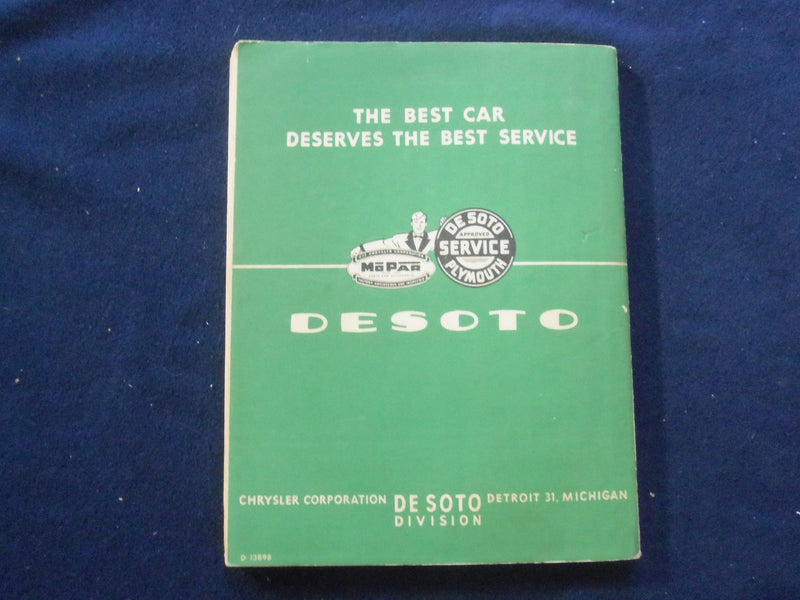 1951 DESOTO FIRE DOME EIGHT PRELIMINARY SHOP MANUAL SOFTCOVER BOOK - KD 8715