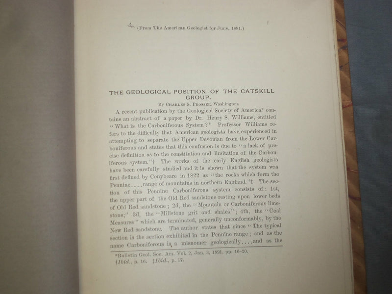 1891 THE GEOLOGICAL POSITION OF THE CATSKILL GROUP BY CHARLES PROSSER - J 4851