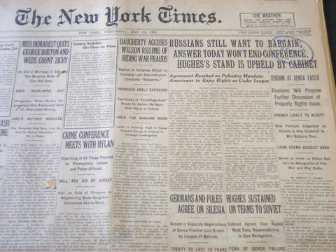 1922 MAY 10 NEW YORK TIMES - RUSSIANS STILL WANT TO BARGAIN - NT 5821