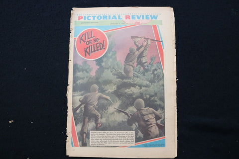 1945 JANUARY 7 PICTORIAL REVIEW MAGAZINE - NAZI SNIPERS COVER - E 26350