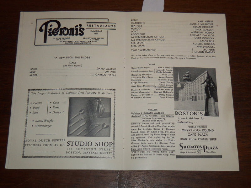 1950'S COLONIAL THEATRE PROGRAMS LOT OF 2 - BOSTON - K 1186