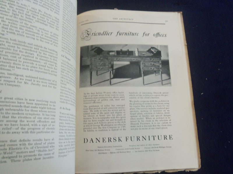 1929 DECEMBER THE ARCHITECT MAGAZINE - NICE COVER, MANY PLATES & PHOTOS- ST 7275