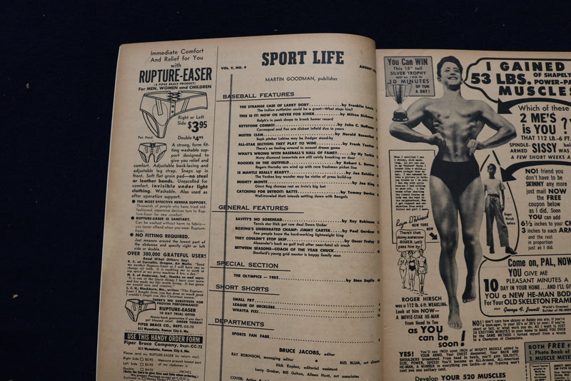 1952 AUGUST SPORT LIFE MAGAZINE - NELLIE FOX COVER - E 11848