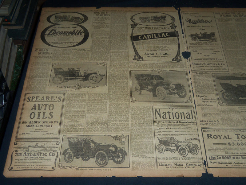 1905 MARCH 12 THE BOSTON HERALD SECTION- AUTOMOBILE & POWER BOAT SHOWS - BH 148