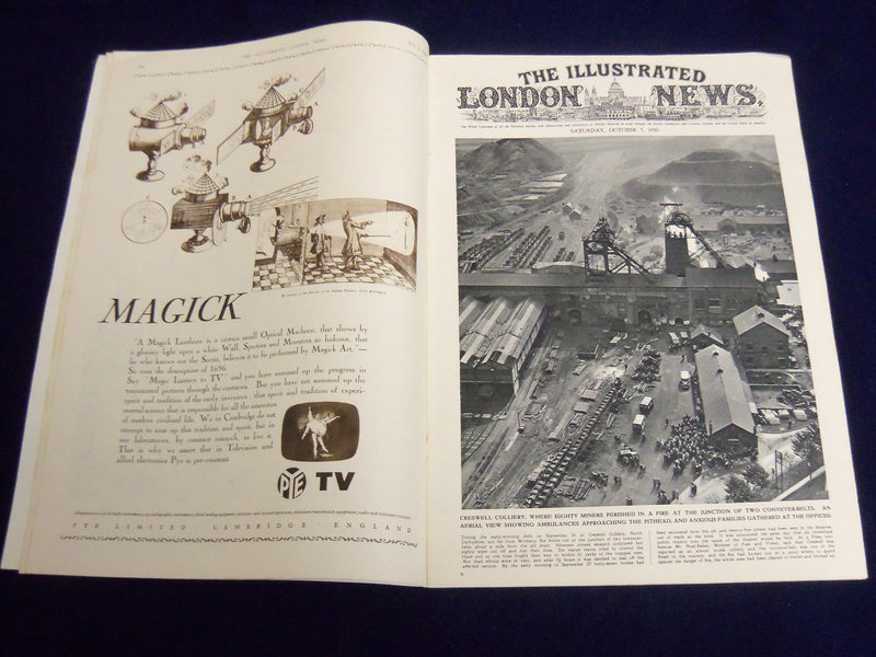 1950 OCTOBER 7 ILLUSTRATED LONDON NEWS MAGAZINE - CRESWELL COLLIERY - E 8151