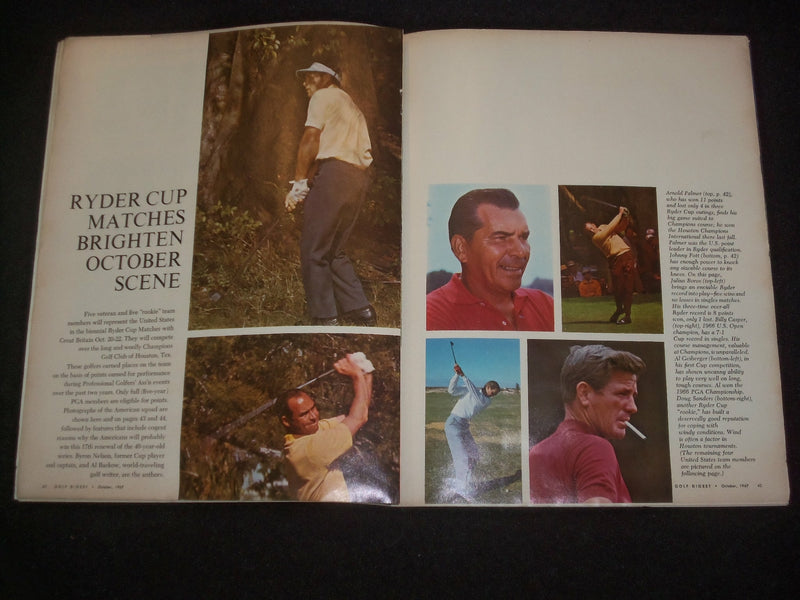 1967 OCTOBER GOLF DIGEST MAGAZINE - RYDER CUPPER ARNOLD PALMER - ST 6338