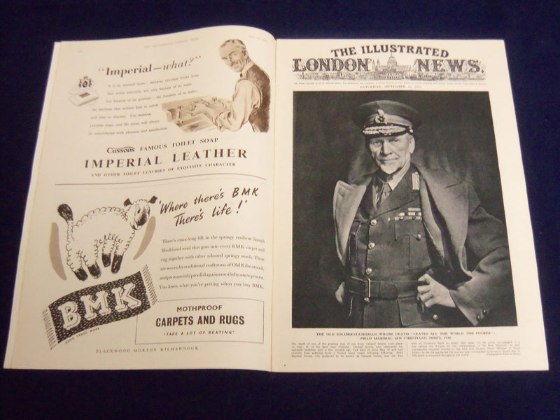 1950 SEPTEMBER 16 ILLUSTRATED LONDON NEWS MAGAZINE - JAN C. SMUTS COVER - E 8149