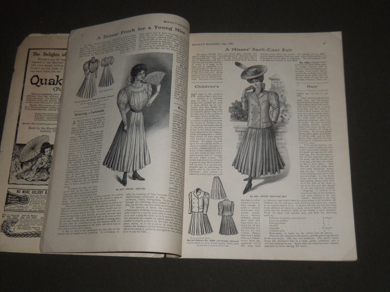 1906 SEPTEMBER MCCALL'S MAGAZINE - GREAT FASHION ILLUSTRATIONS & ADS - ST 5372