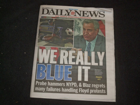 2020 DECEMBER 19 NEW YORK DAILY NEWS NEWSPAPER - NYPD BLEW GEORGE FLOYD PROTESTS