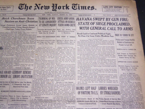 1935 MARCH 10 NEW YORK TIMES - HAVANA SWEPT BY GUN FIRE - NT 4891