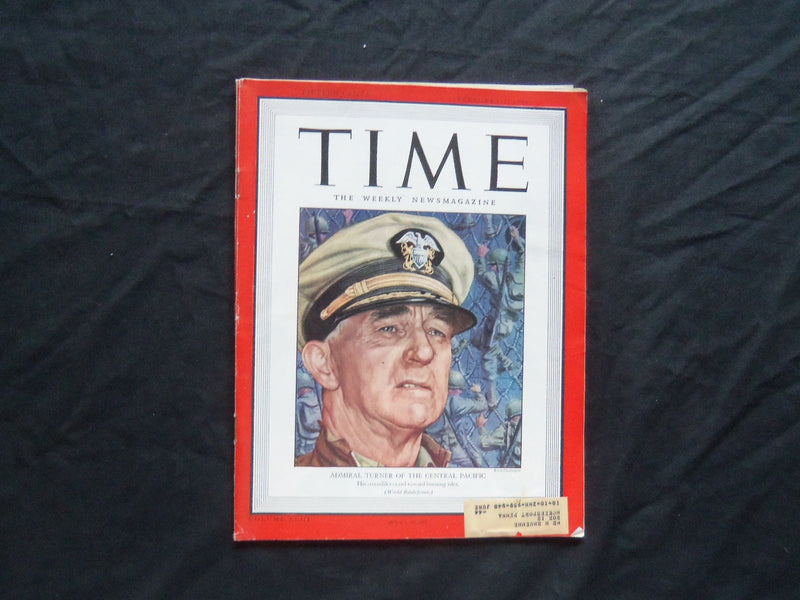 1944 FEBRUARY 7 TIME MAGAZINE - ADMIRAL TURNER OF THE CENTRAL PACIFIC - T 902