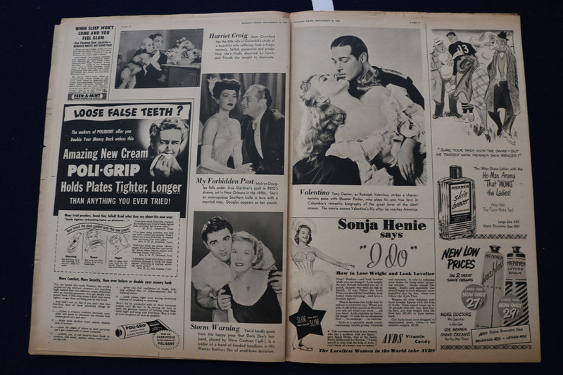 1950 NOV 12 SUNDAY NEWS PICTURE NEWSPAPER - JANET LEIGH - COLOR MOVIES- E 22761