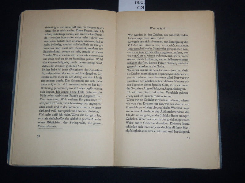 1934 ZWIESPRACHE HARDCOVER BOOK BY MARTIN BUBER - KD 5633Z