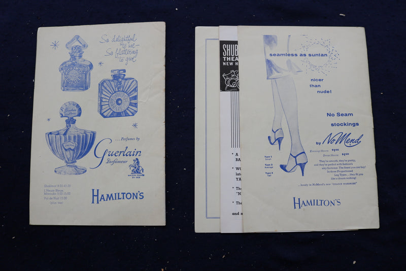 1947-1961 SHUBERT THEATRE PROGRAMS - LOT OF 9 - NEW HAVEN, CT - K 760