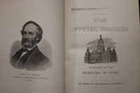 1893 IOWA OFFICIAL REGISTER - HARDCOVER BOOK - K 1768