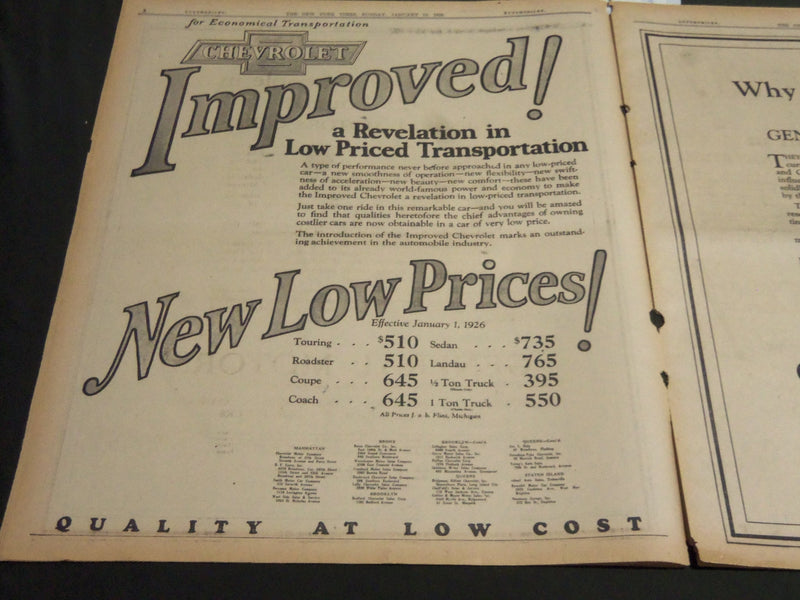1926 JAN 10 NY TIMES AUTO SECTION - NATINAL MOTOR SHOW SETS RECORD - NT 7090