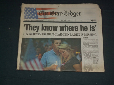 2001 SEPTEMBER 24 THE STAR-LEDGER NEWSPAPER - THEY KNOW WHERE HE IS - NP 3481