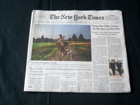 2019 MARCH 3 NEW YORK TIMES - TRUMP-KIM TALKS UNDONE BY BIG EGOS AND BAD BETS