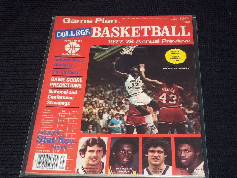 1977-78 GAME PLAN COLLEGE BASKETBALL MAGAZINE - PHIL FORD FRONT COVER - E 2035
